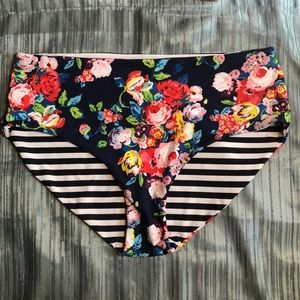 New! Floral / Striped Reversible Swim Bottoms